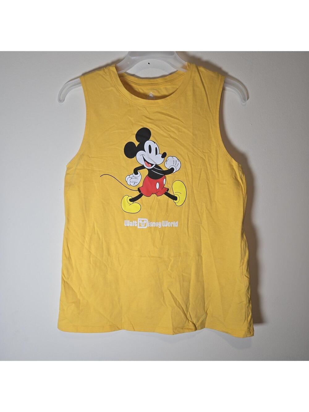Disney Parks Walt Disney World Mickey Mouse Yellow Graphic Tank Top Size L